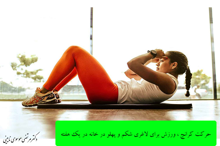 حرکت کرانچ، ورزش برای لاغری شکم و پهلو در خانه در یک هفته
